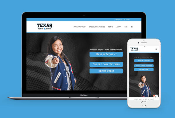 Coobo web design services for Texas Letter Jackets